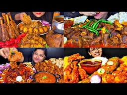 ASMR EATING SPICY MUTTON CURRY, CHICKEN CURRY, EGG CURRY | BEST INDIAN FOOD MUKBANG |Foodie India|