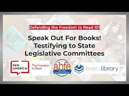 Speak Out For Books! Testifying To State Legislative Committees
