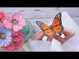 GIFT IDEAS WITH PAPER CRAFTS 🌻 HOW TO MAKE A BOUQUET of PAPER FLOWERS + BUTTERFLY BOOKMARK