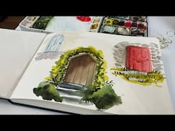 Watercolor Journal Day 213 (Let's paint some quaint doorways)
