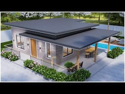 Simple and Small House Design with Pool | 7m x 9m with 2Bedroom (Farm House)