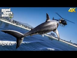 GTA 5 - Megalodon Destroyed Los Santos City (Shark Mod)