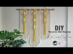 DIY Macrame Wall Hanging With Crochet Daisy Flower | Collaboration with @dhitarajut12