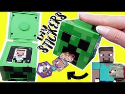 Minecraft Movie DIY Sticker Maker with Steve, Dennis Dolls! Crafts for Kids