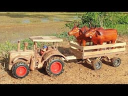 DIY How To Make Mini Tractor From Wood - Wooden Tractor