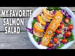 The Lighter Side -- Cedar Plank Salmon Salad With Honey Pineapple Dressing