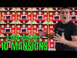 SUPER RARE 10 MANSIONS On $360 Max Bet On Huff N Even More Puff Slot