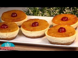 TARTA DE QUESO CON PIÑA. Riquísimo postre de queso con piña que se hace de manera rápida y sencilla
