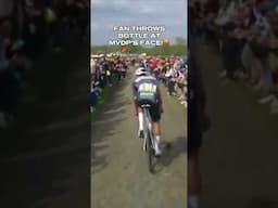 Fan THROWS BOTLLE at MVDP’s Face! #mvdp #cycling #parisroubaix