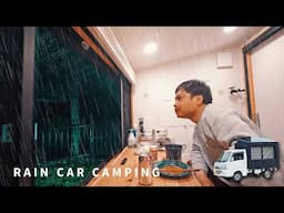 [Rain Car Camping] SOUND OF RAIN echoing through the forest. Solo car camping