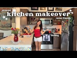 AESTHETIC KITCHEN MAKEOVER! thrifting and organizing (renter friendly, pinterest-inspired)