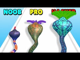 NOOB vs PRO vs HACKER in Snake Snack Dash!