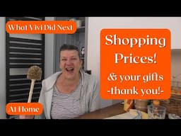 At Home: Shopping Prices! & your gifts - thank you!
