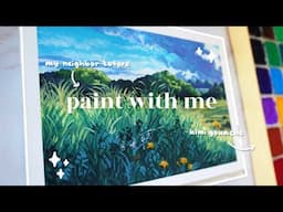 paint with me🌱 | a scene from my neighbor totoro by studio ghibli + miya himi jelly gouache unboxing