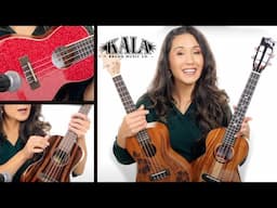 Which one would you choose? Speed reviewing 4 Kala Ukuleles: Contour, Voyage, Sparkle, Exotic Ebony