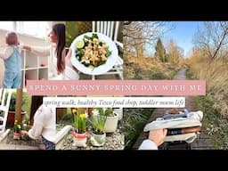 HELLO MARCH | sunny spring day, planting daffodils, healthy tesco food shop, toddler mum life uk