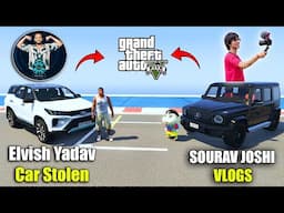 Franklin and Shinhan Fight For Elvish Yadav Fortuner car vs Sourav Joshi Vlog G Wagon Car in GTA 5