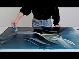 BIG Abstract Acryic Painting with the most Gorgeous Flow🌊