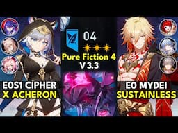 E0S1 Cipher x Acheron & E0 Mydei Sustainless | Pure Fiction Floor 4 3 Stars | Honkai: Star Rail 3.3