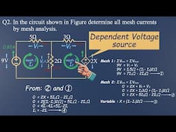 Mesh Analysis with Dependent Voltage Source | Step-by-Step Circuit Problem Solved