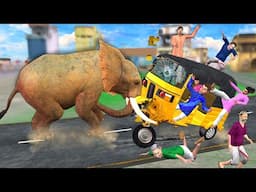 Gussa Hathi Angry Elephant Attack Auto Rickshaw Hindi Kahaniya Stories Moral Stories Hindi Stories