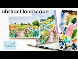 Watercolor colorful abstract Landscape