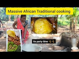 Cooking Local food for traditional wedding Ceremony in Africa.