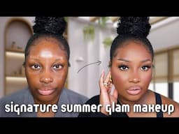 Signature Summer Glam Makeup Routine on Brown Skin | EASY TO FOLLOW & BEGINNER FRIENDLY