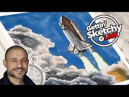 Rocket Drawing with Markers, Pens, and Gouache - Gettin' Sketchy