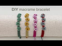 DIY | macrame flower friendship bracelet | 마크라메 꽃 우정 소원 팔찌