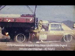 1978 Chevrolet Impala Into Heavy Vehicle Rear Underride Guard Crash Test (Offset - 40 Mph)