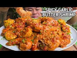 SPICY GARLIC BUTTER SHRIMP | OUTDOOR COOKING | MUKBANG PHILIPPINES