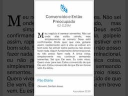 Pão Diário:  Convencido e Então Preocupado - WMB
