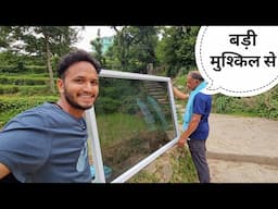 बड़ी सी खिड़की भी पहुँचा दी घर || Pahadi Lifestyle Vlog || Pahadi Biker || Alok Rana