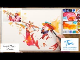 Trumpet Player - Vibrant Variegated Washes! : Preview with Tom Shepherd School of Watercolour