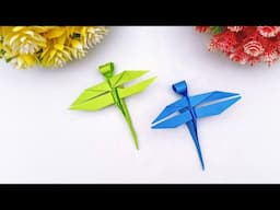 How to Make a Paper Dragonfly Step by Step | Easy Paper Crafts Without Glue or Tape