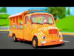 Wheels on the Bus Go Safari, Jungle Adventure Song for Kids