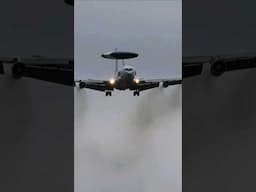 Strong wind landing E-3a Awacs! #shorts #aircraft #airplane #wind #boeing #landing #awacs #military