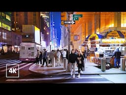 Relaxing Night Walk in NEW YORK - Midtown Manhattan Walking Tour 4K