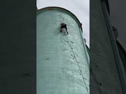 Climbing the outside of a grain silo #climbing #bouldering #rockclimbing