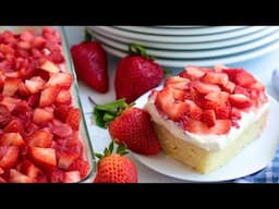 Easy Strawberry Shortcake Cake 🍓🍓 #summerdessert