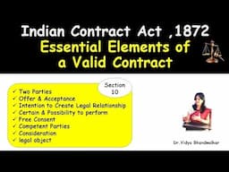 Valid Contract l Indian Contract act 1872 Essential Elements of a Valid Contract l Valid Contract