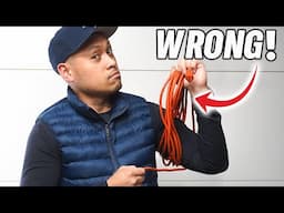 90% Of People Still Wrap Extension Cords, Cables & Hoses Wrong! Use the Tangle-Free Method!