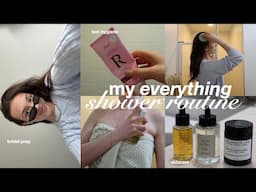 my EVERYTHING SHOWER routine🎀🛁 bridal prep, hair care, skincare, body care, how to stay glowy,