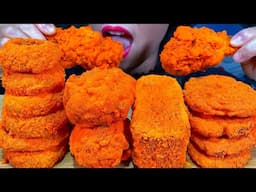 ASMR BBURINKLE CHEESE FRIED CHICKEN, ONION RINGS, HASH BROWN, SPAM MUKBANG MASSIVE Eating Sounds