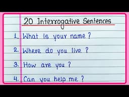 20 Interrogative sentences in English | Interrogative sentence examples | Examples of Interrogative