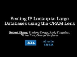 NSDI '25 - Scaling IP Lookup to Large Databases using the CRAM Lens