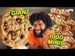 1000 MINI COOKIES vs 1 GIANT JAWN (live baking)