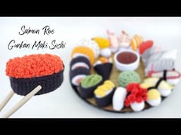 Crochet Salmon Roe Gunkan Maki Sushi | Amigurumi Tutorial | SpringDay DIY