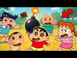 Pass The Bomb Or Die Challenge 😱 | Shinchan Vs His Friends | Shinchan Roblox Funny Game 😂